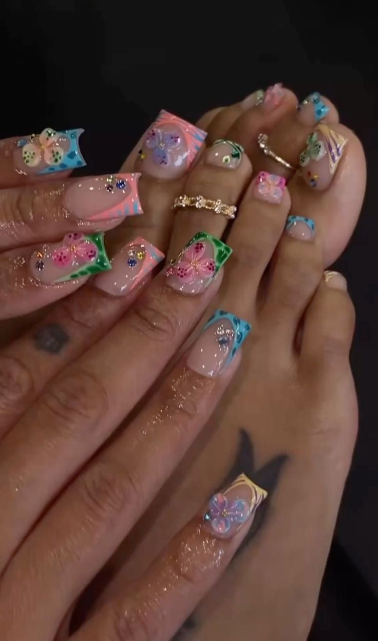 Candy Garden Pedi – Custom Model Set🌈💕